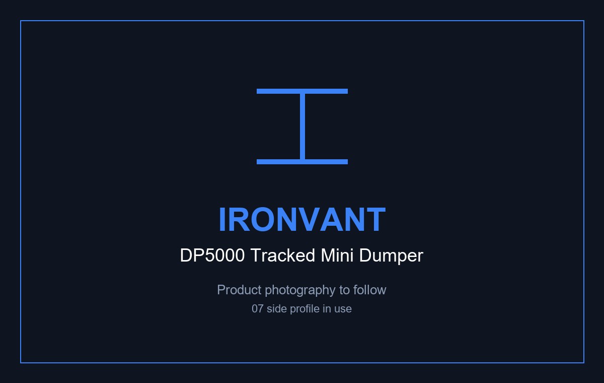 DP5000 tracked mini dumper, side profile working on a slope