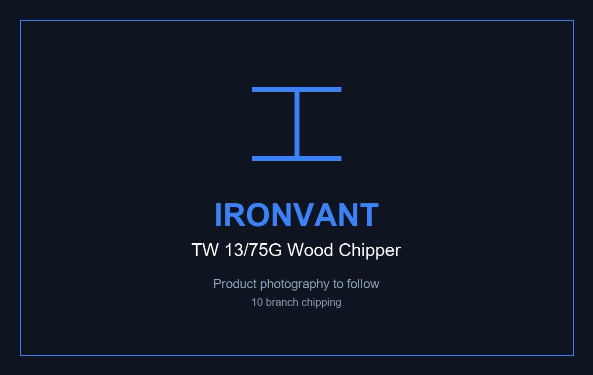 TW 13/75G petrol wood chipper, feeding branch into the hopper